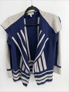 Neiman Marcus 100% cashmere shawl collar open front knit cardigan sweater sz M
